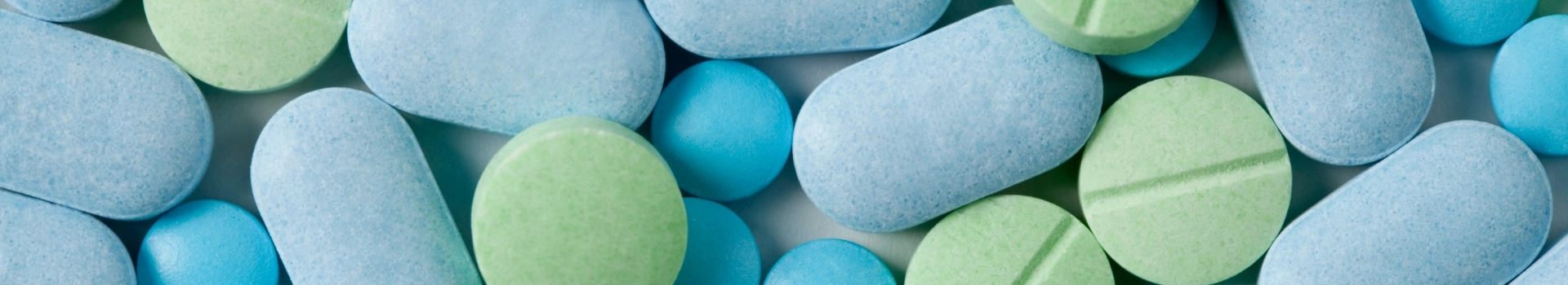 banner - zielone i niebieskie tabletki